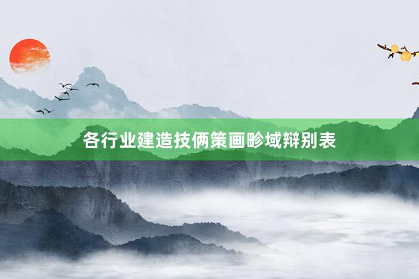 各行业建造技俩策画畛域辩别表